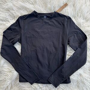 Skims Fits Everybody Long Sleeve T-Shirt Onyx Size Medium